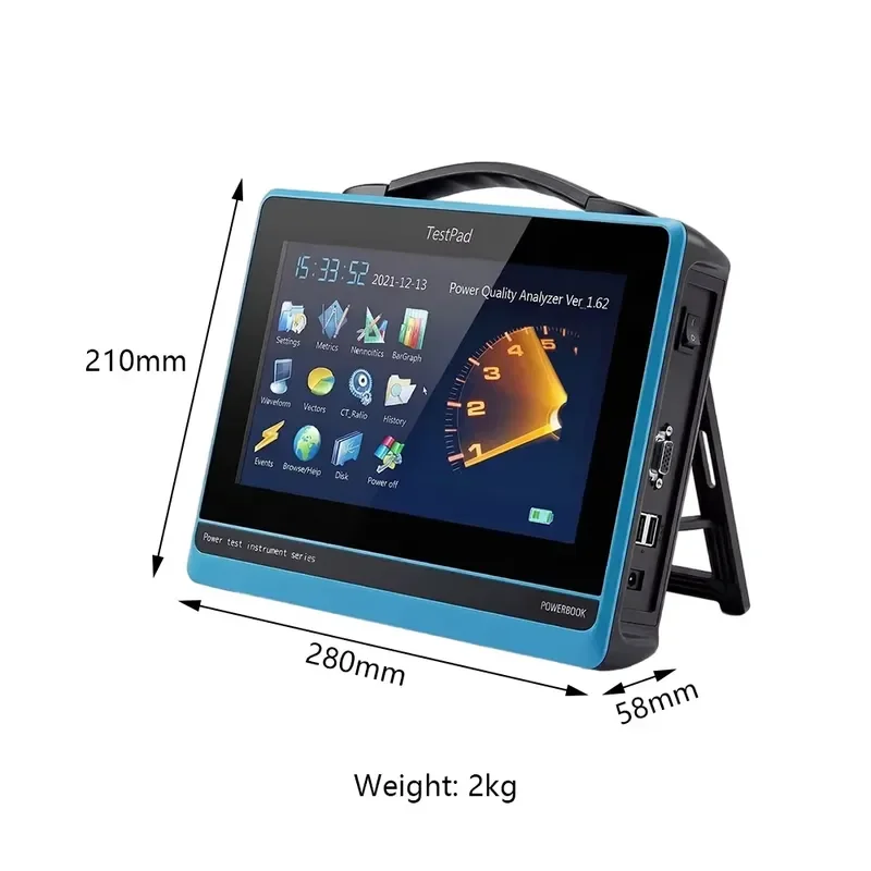 Handheld Three Phase Grid Quality Analyzer 4 Channel Voltage Current 2 64 Harmonic Tester High Precision Electronic