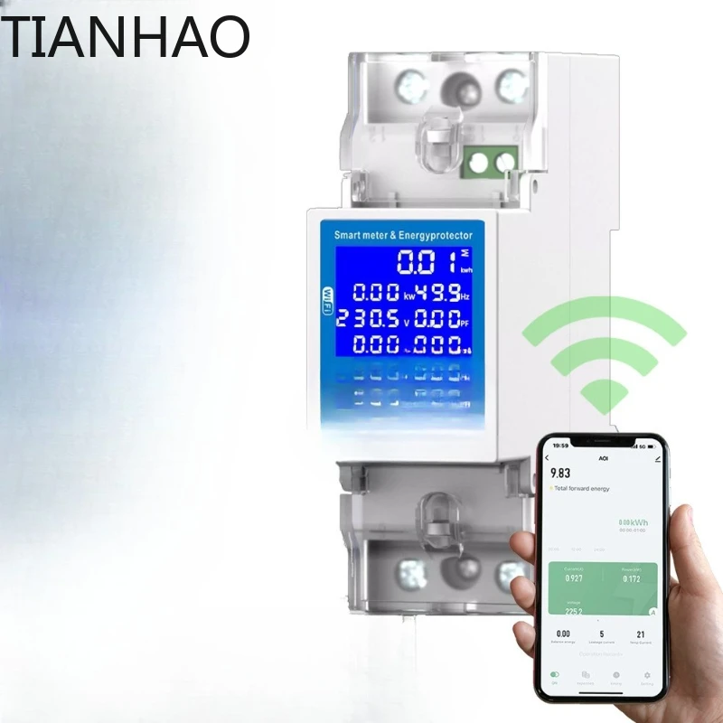Graffiti WIFI intelligent circuit breaker 80A photovoltaic bidirectional metering timing switching overload current