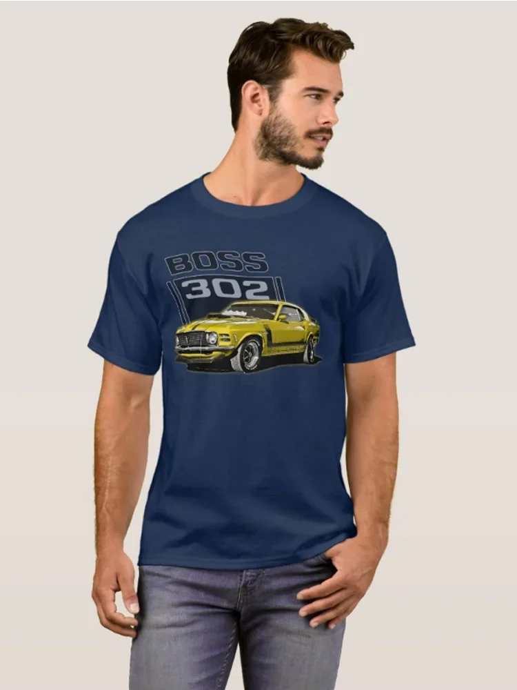 1970 Mustang 302 Muscle Car T-Shirt 100% Cotton O-Neck Summer Short Sleeve Casual Mens T-shirt Size S-3XL