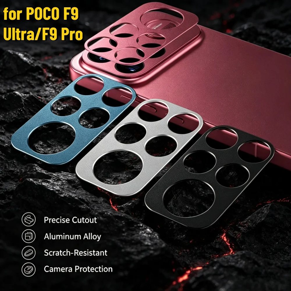Luxury Painted Aluminum Alloy Ring Camera Protection Cap for Poco F9 Ultra F9 Pro Anti‑Scratch Metal Ring Armor Lens Protector