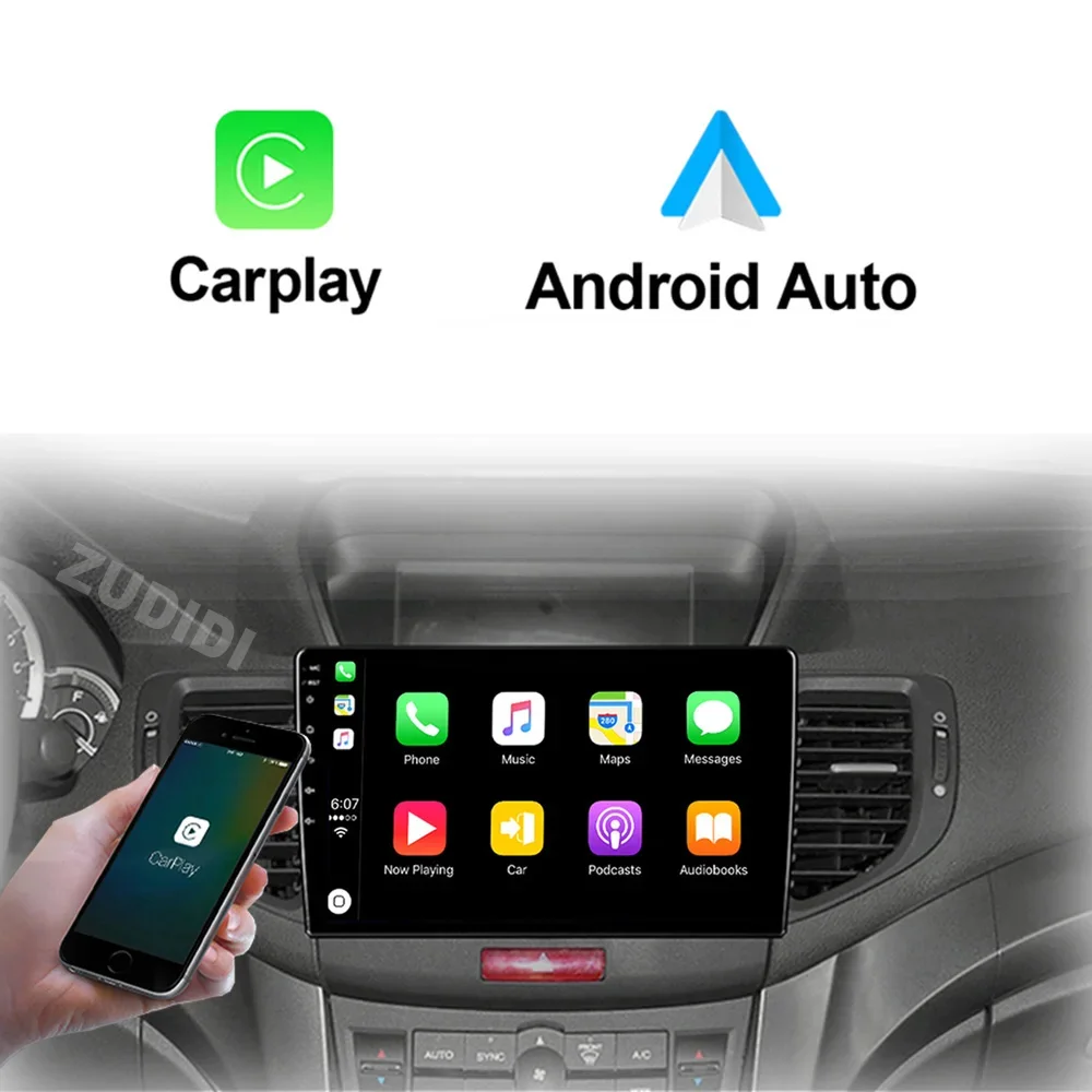 AI Voice 2din CarPlay Android Auto Radio for Honda Accord 8 2008-2012 Carplay 4G Car Multimedia GPS autoradio No 2 Din DVD