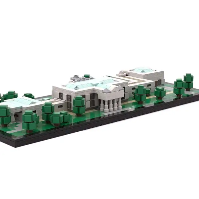 MOC Urban Landmark Architecture White House Diorama Modular Architecture Technology Building Blocks Model Zabawki dla dzieci Klocki Prezent