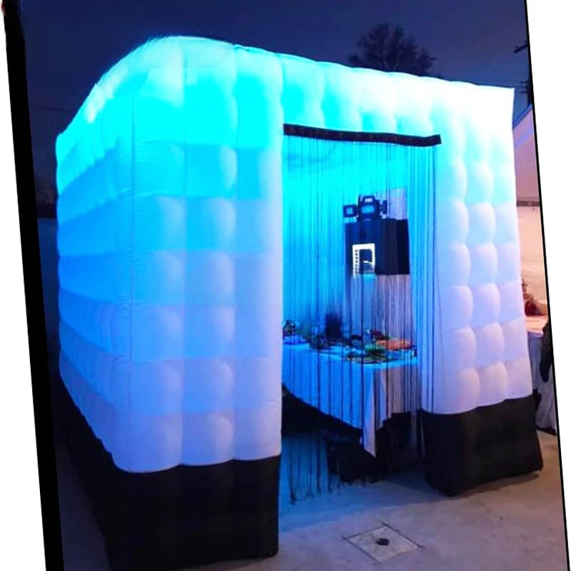 Booth Tent With Cube Portable Inflatable Photo  Black Bottom Anti-dirty And Top Led Light For Wedding Party (