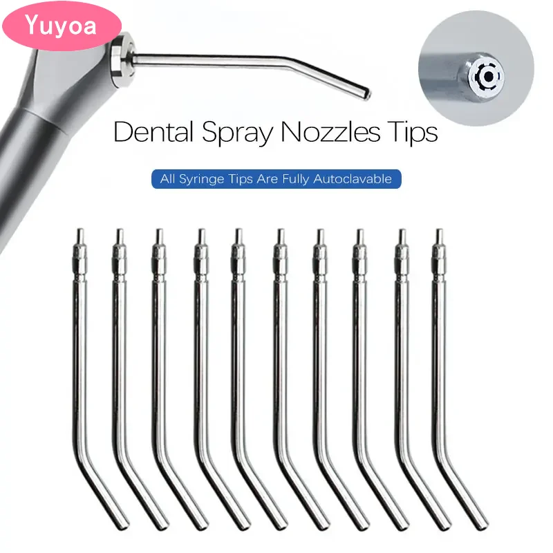 100PCS Stainless Steel Nozzles Tips Tube for Dental Triple 3 Way Syringe Air Water Spray