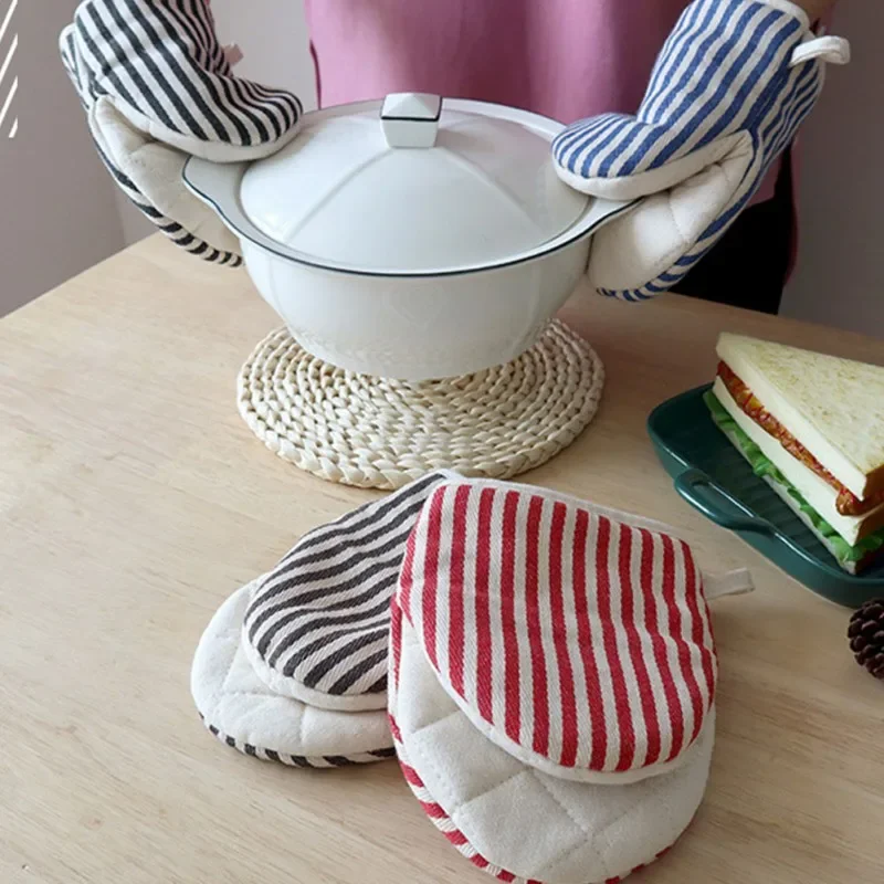 

Cotton Anti-scalding Oven Gloves Mitts Potholder Kitchen Duckbill Shape Cotton Gloves Tray Dish Bowl Holder Oven Hand Clip