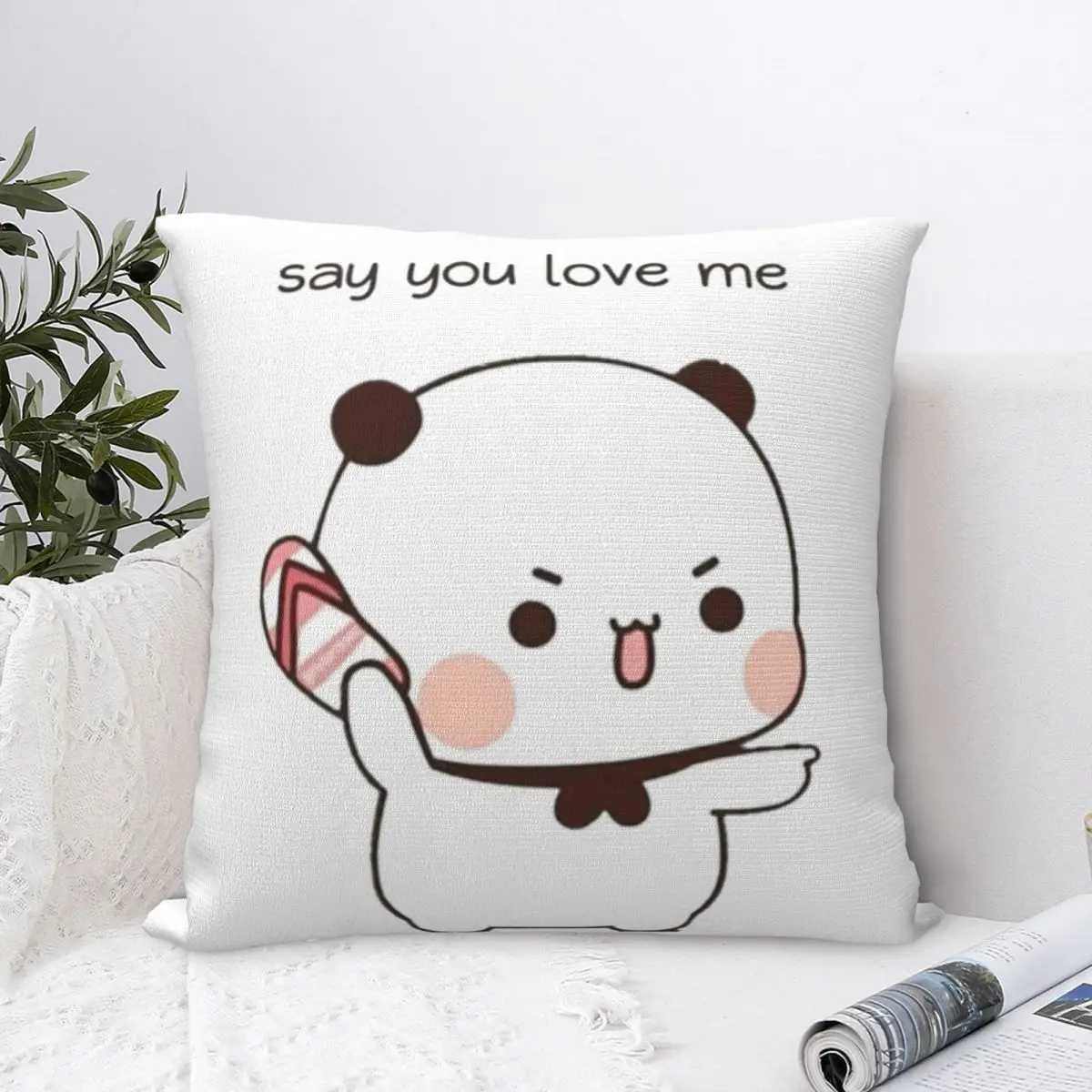 

Bubu Dudu Pillow Cover Say You Love Me Vintage Pillow Case Soft Graphic Cushion Cover Pillowcases For Sofa Car Home Decor