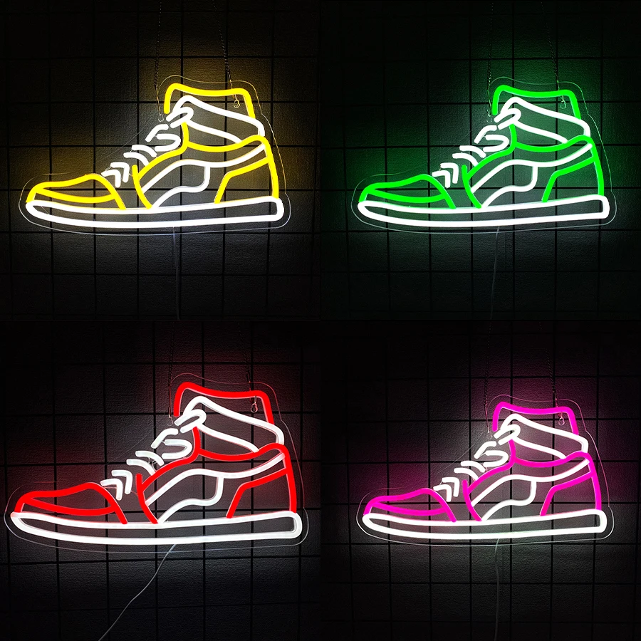 Multi-Color Shoe Neon Sign For Wall Decor,Light Up Sign For Bedroom,Man Cave,Home Party Decor,Shoe Store,Gifts For Sneaker Lover