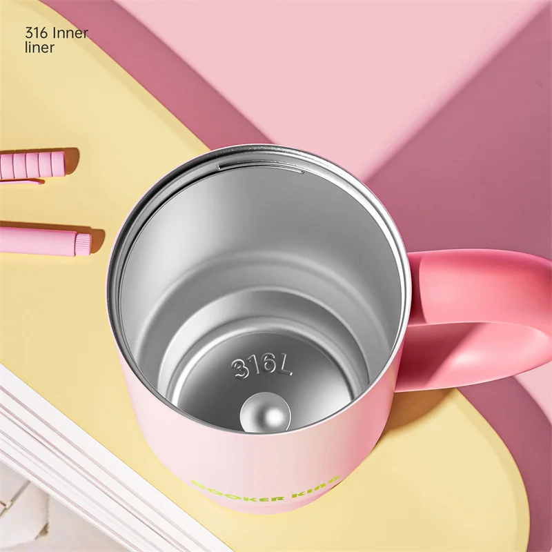 طباخ كينغ في المخزون 810 مللي كوب قارورة عازلة الفولاذ المقاوم للصدأ كوب بقشة الدفء والبارد كوب قهوة مع مقبض زجاجة ماء #3