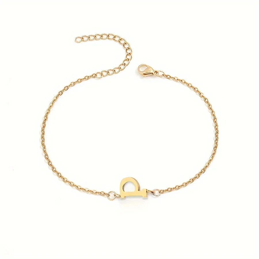 1 Stück Buchstabenform Perlen dünnes Kettenarmband, einfache minimalistische Handkette Unisex Schmuck Dekoration