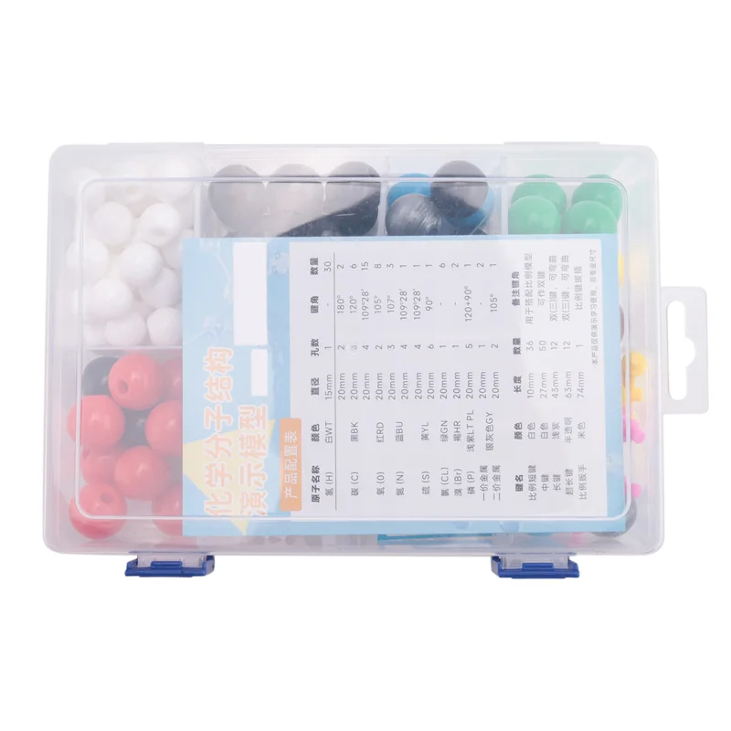 Kit de modelo molecular WOWFU-2X, conjunto de química molecular orgânica, kit de modelo de átomo para aulas, kit de construção de estruturas