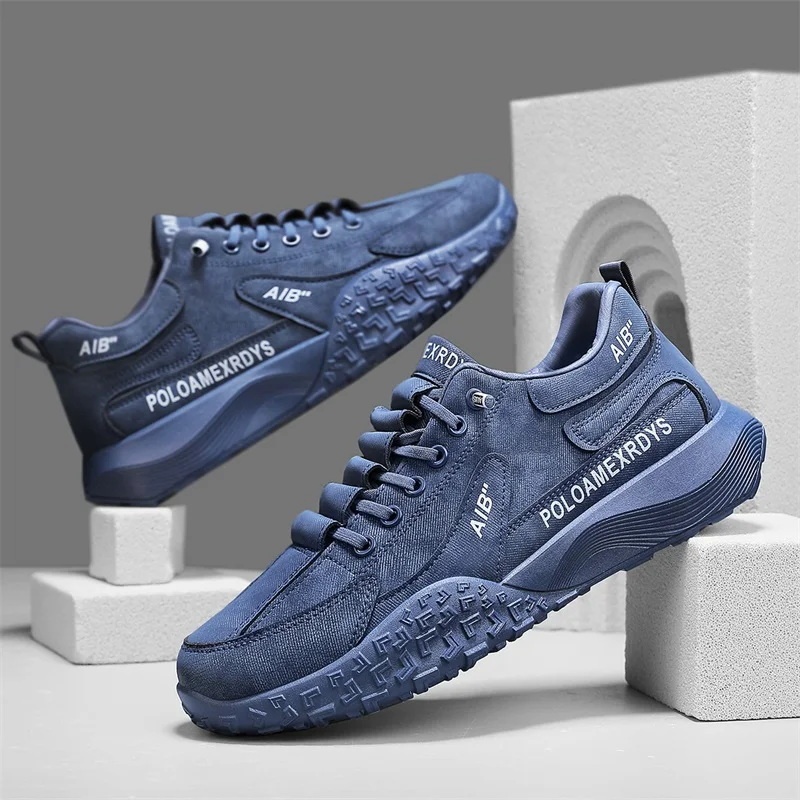 

Men's Casual Sneakers - Stylish Non-Slip Blue Denim Shoes for Walking, Hiking, and Everyday Wear - Durable and Lightweight