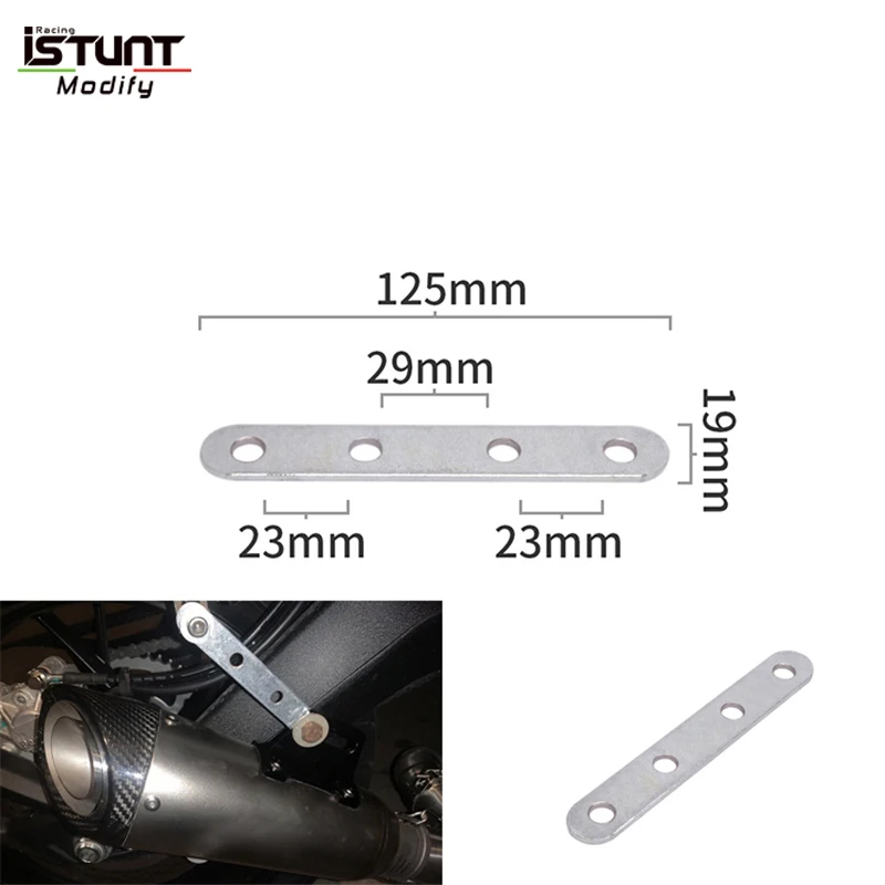 1Pcs Stainless Steel Universal Motorcycle Modified Exhaust Pipe Escape Fixed Ring Racing ring Z-shaped Strip Piece Bracket Fixed