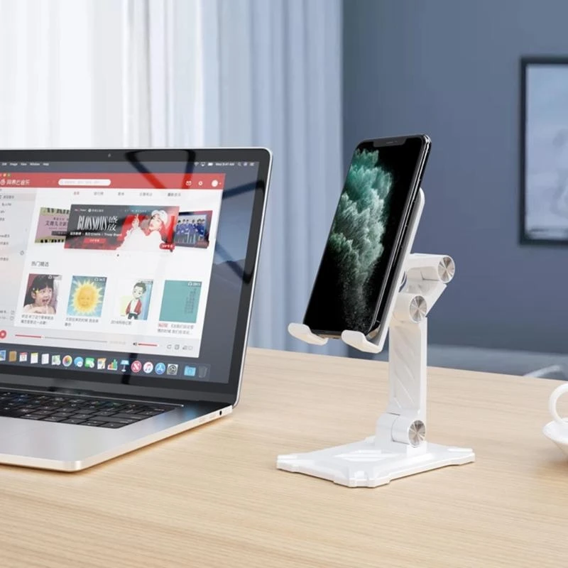 U55C Foldable Phone Holder Stand Non Slip Portable Cell Phone Pad Stand for Desk