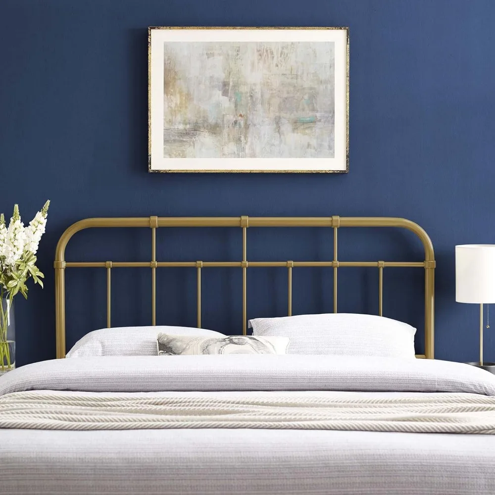 

Alessia Modern Farmhouse Metal Queen Headboard in Gold