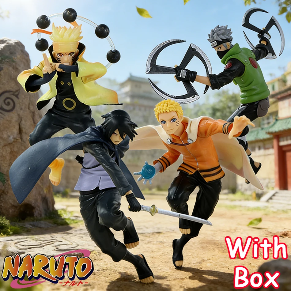 

1-4PCS 19CM Anime Naruto Sasuke Kakashi Uzumaki Gaara Action Figures Cartoon PVC Collectiable Model Toys Kids Birthday Gift 2026