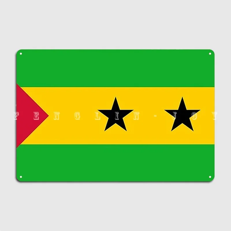 São Tomé And Príncipe Flag Metal Sign Club Club Bar Create Plaques Tin Sign Poster