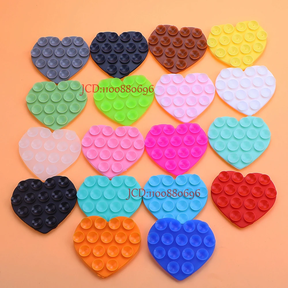 Поддержка присоски в форме сердца, силиконовая присоска, сильная адсорбция, фиксированная накладка для мобильного телефона, моющийся кронштейн на присоске без рук