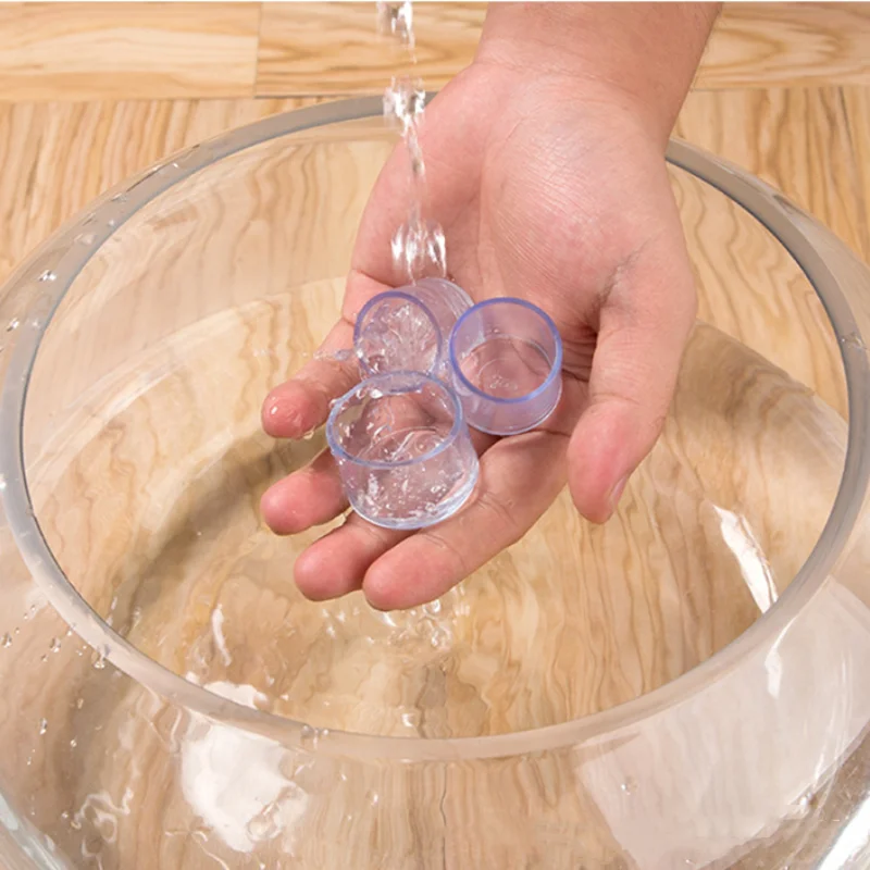 4PCS Transparent Silicone Chair Leg Cover Square/Round Non-slip Furniture Feet Caps Furniture Leveling Feet Hole Plug Dust Cover