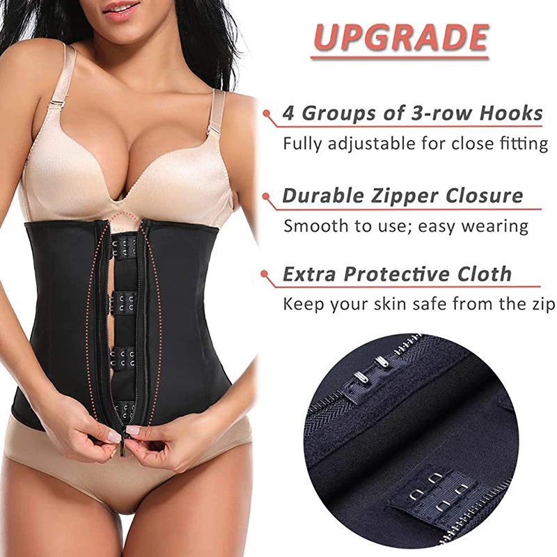 Breathable 3 Hooks and Steel Bone Corset Waist Cincher Shaper Slim Modeling Strap Women Sportwear Latex Waist Trainer