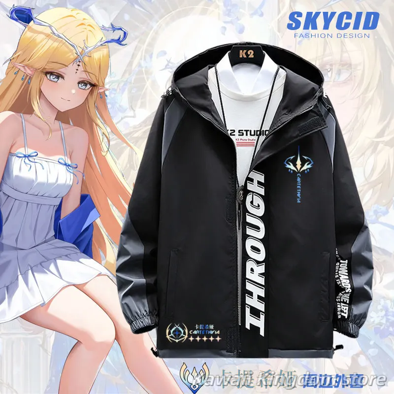 

Wuthering Waves Cartethyia аниме косплей куртка с длинными рукавами унисекс пальто толстовка с капюшоном на молнии топ косплей костюм