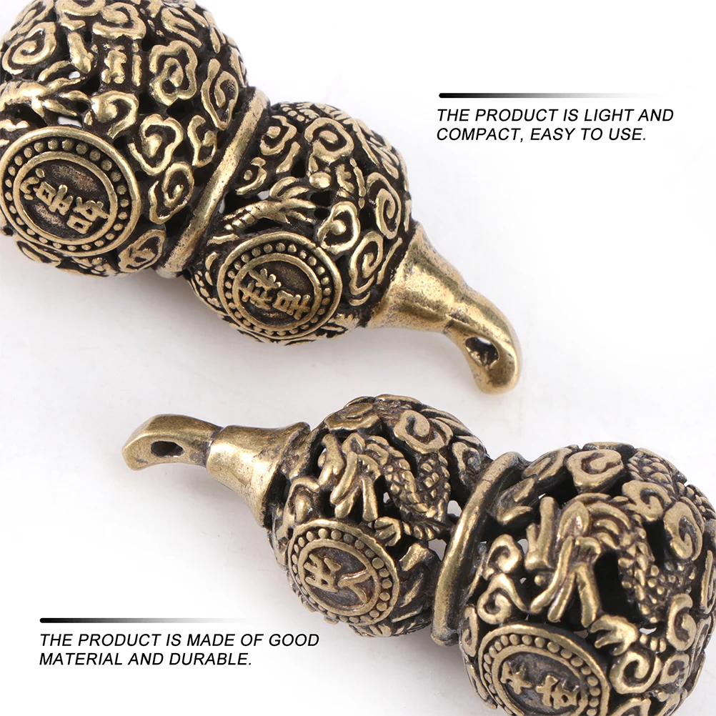 

3pcs Hollow Keychain Vintage Decor Brass Pendant Unique Hanging Charm Lightweight Portable Elegant Car Keychain DIY