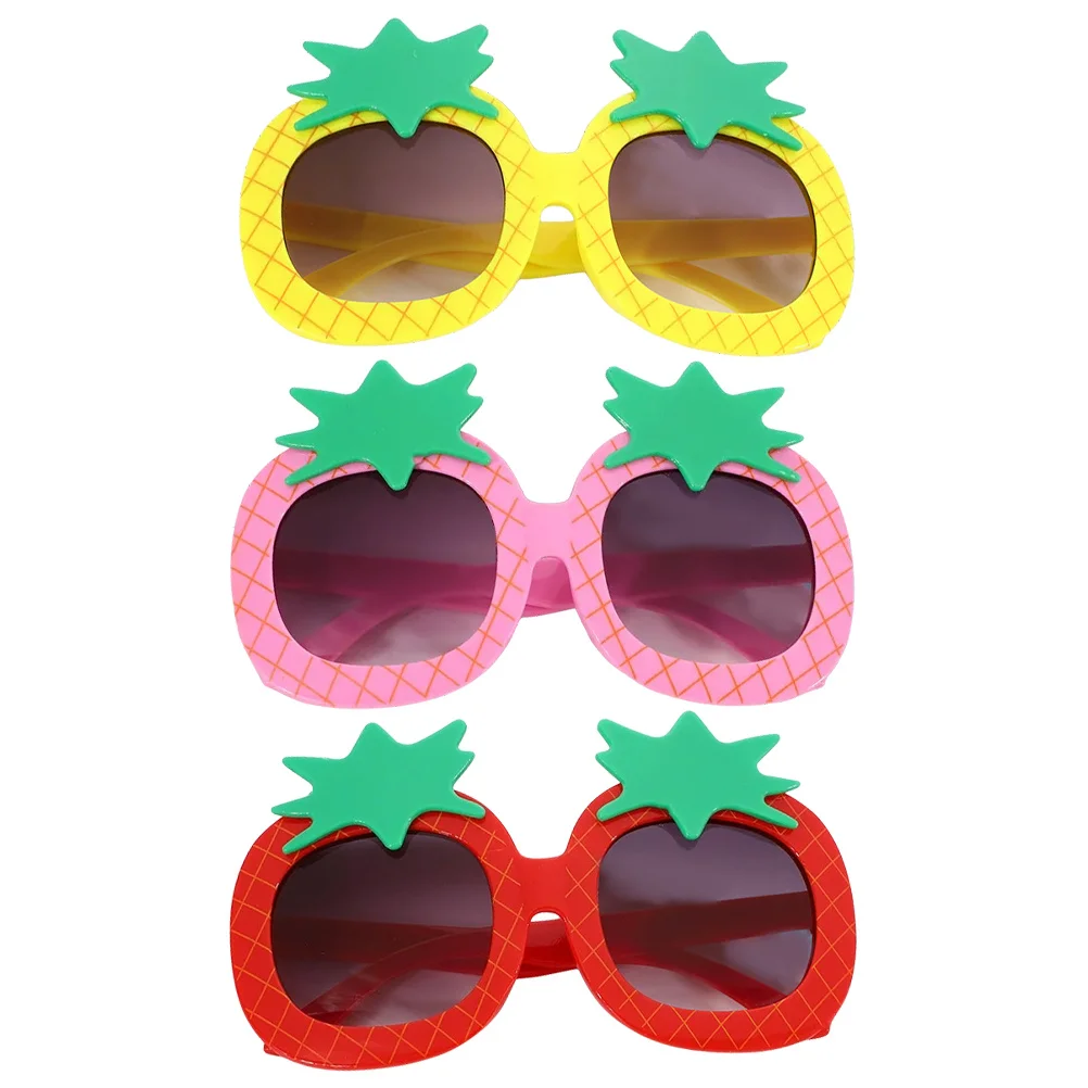 

3pcs Cartoon Pineapple Sunglasses Kids Durable Lightweight Party Beach Eyewear Decorative Props Fun Tropical Glasses For