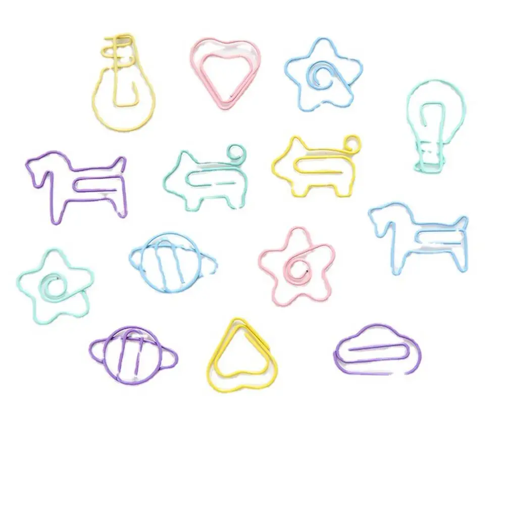 Clipe de papel multifuncional para escritório, marcadores criativos, cor doce, clipe de papel bonito para estudante, mini clipe de papel