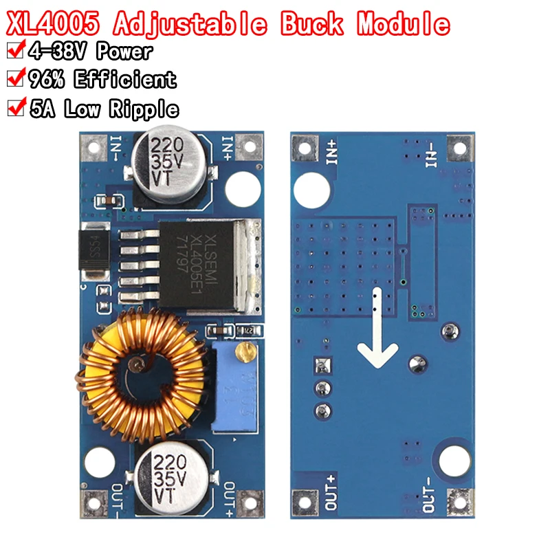 XL4005 DSN5000 Beyond LM2596 DC-DC adjustable step-down 5A 75W power Supply module Large current Large power