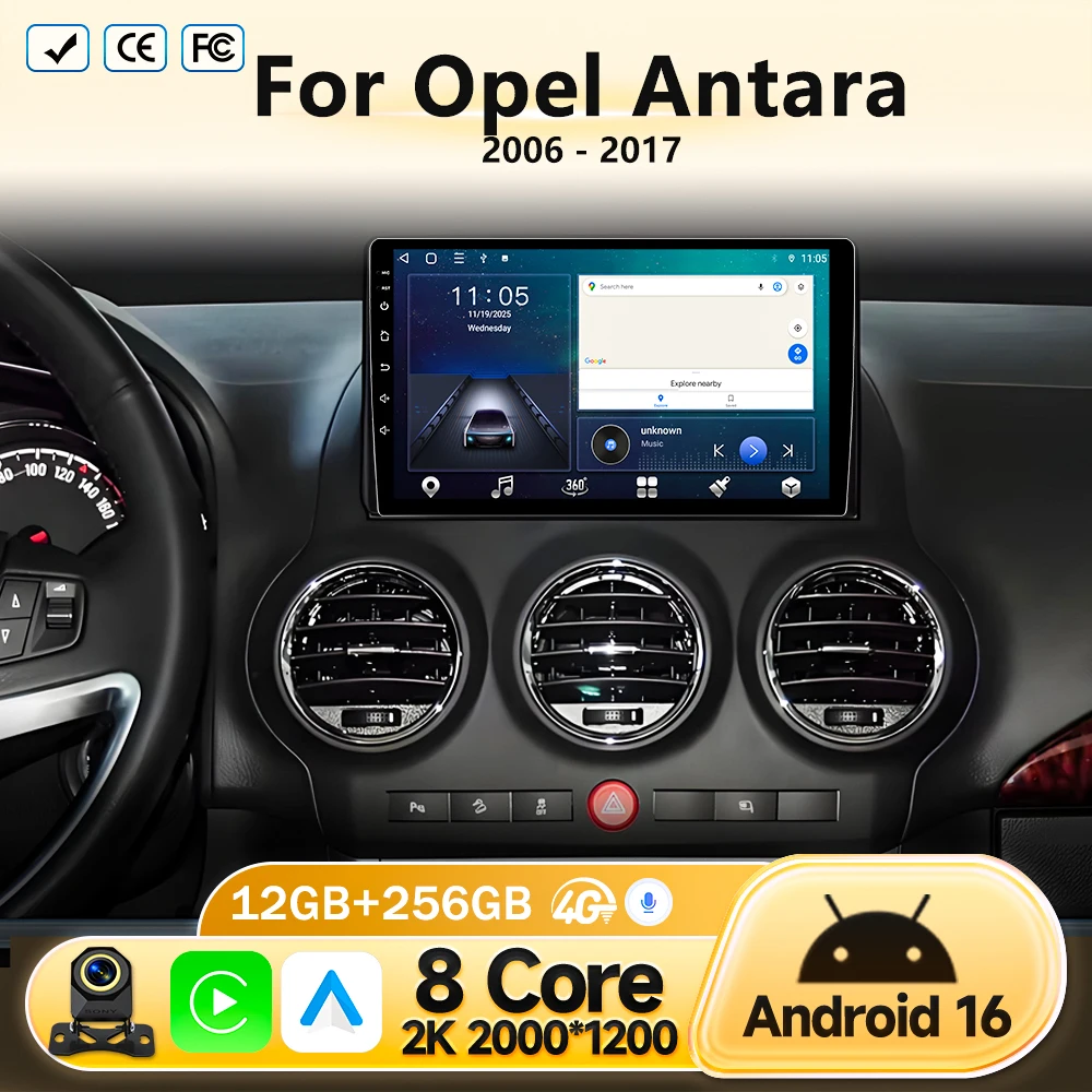 Android Auto Radio For Opel Antara 2006 - 2017 Car Radio Multimedia GPS Navigation Wireless Carplay Bluetooth 4G Wifi QLED DVD