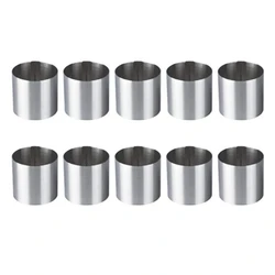 10 Pieces Stainless Steel Mousse Rings Round Biscuit Cutter Cake Mold Kitchen Baking Pastry Tool for Tart Fondant Etc