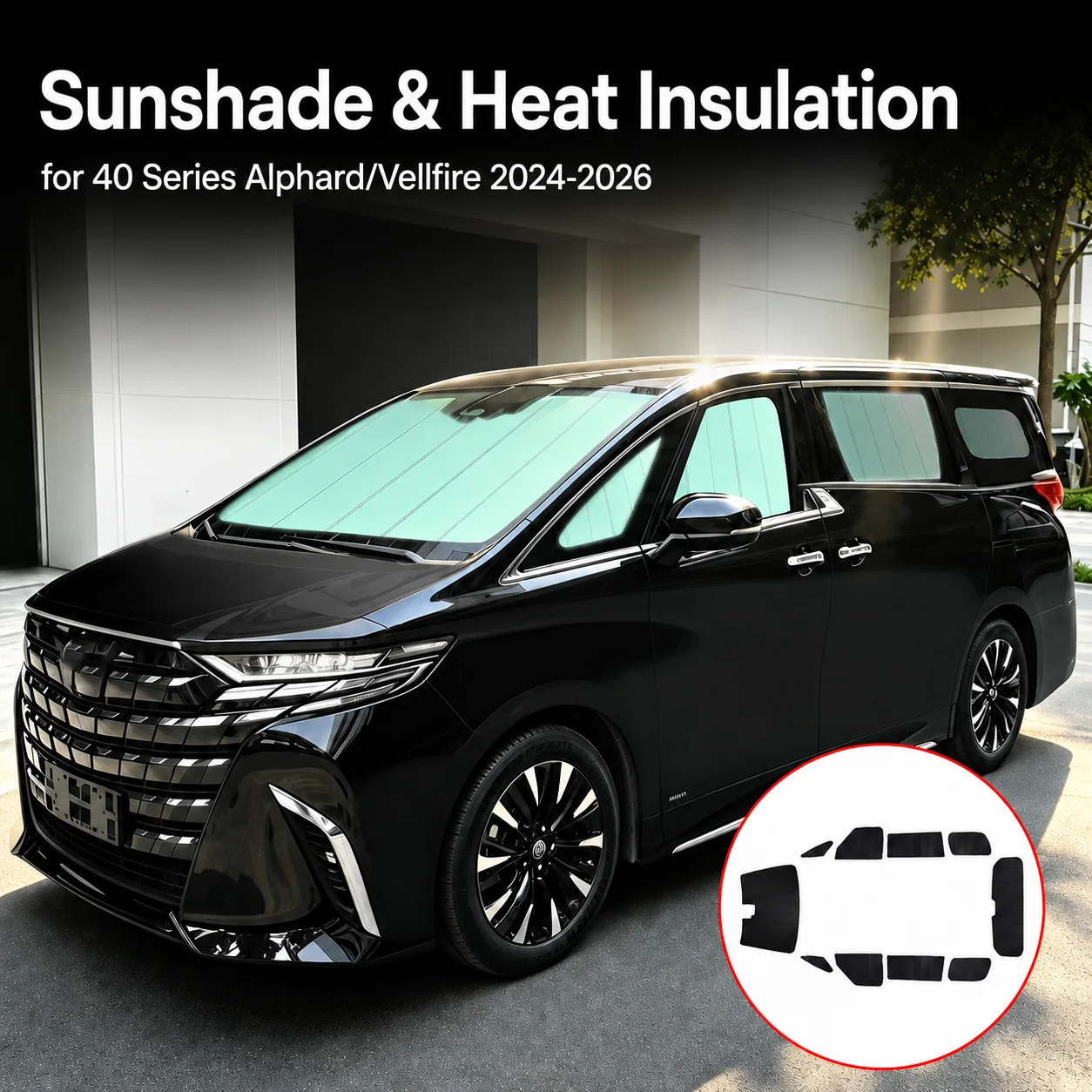 Car Sunshade for Toyota Alphard Vellfire 40 Series Full Car Window Heat Insulation Privacy Protection Panels Sun Block 1/10 PCS