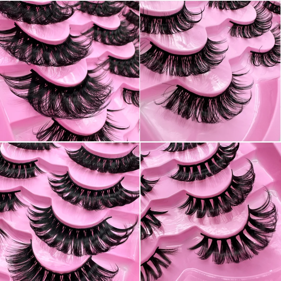 20 paia 4 stili misti ciglia finte ciglia a strisce russe D Curl vapore aspetto naturale 16mm ricci ciglia finte visone come ciglia