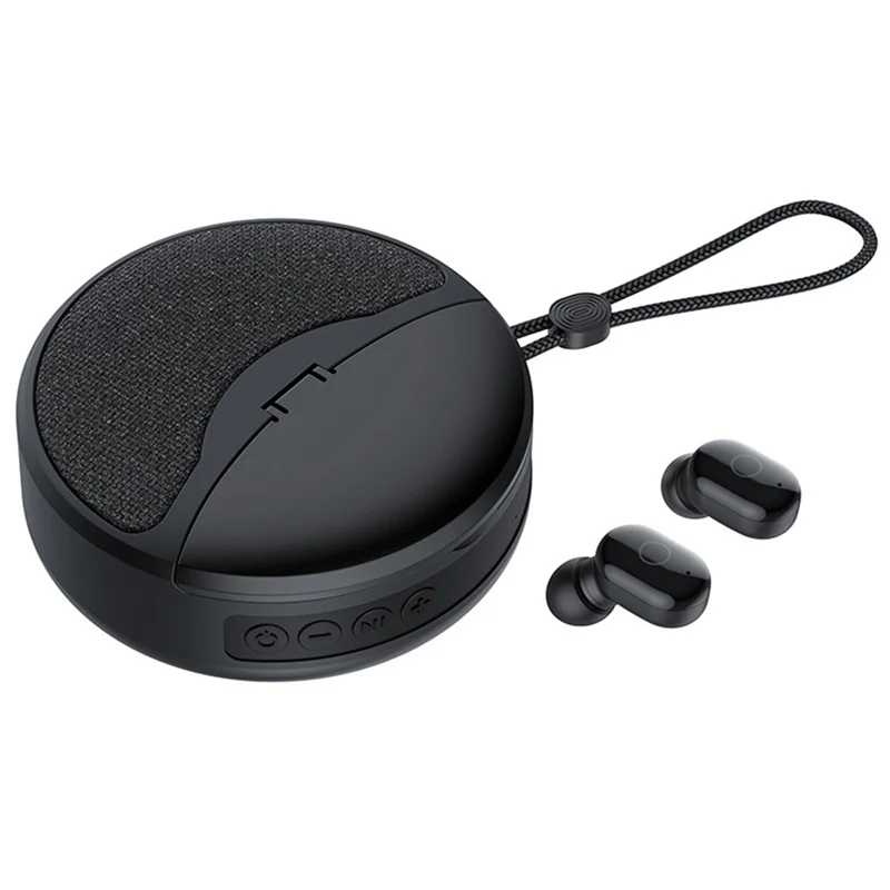 Mini Wireless Bluetooth Speaker 2 in 1 Earphone TWS Subwoofer Stereo Hands-Free Multi-Function / TF Card / FM(Black)