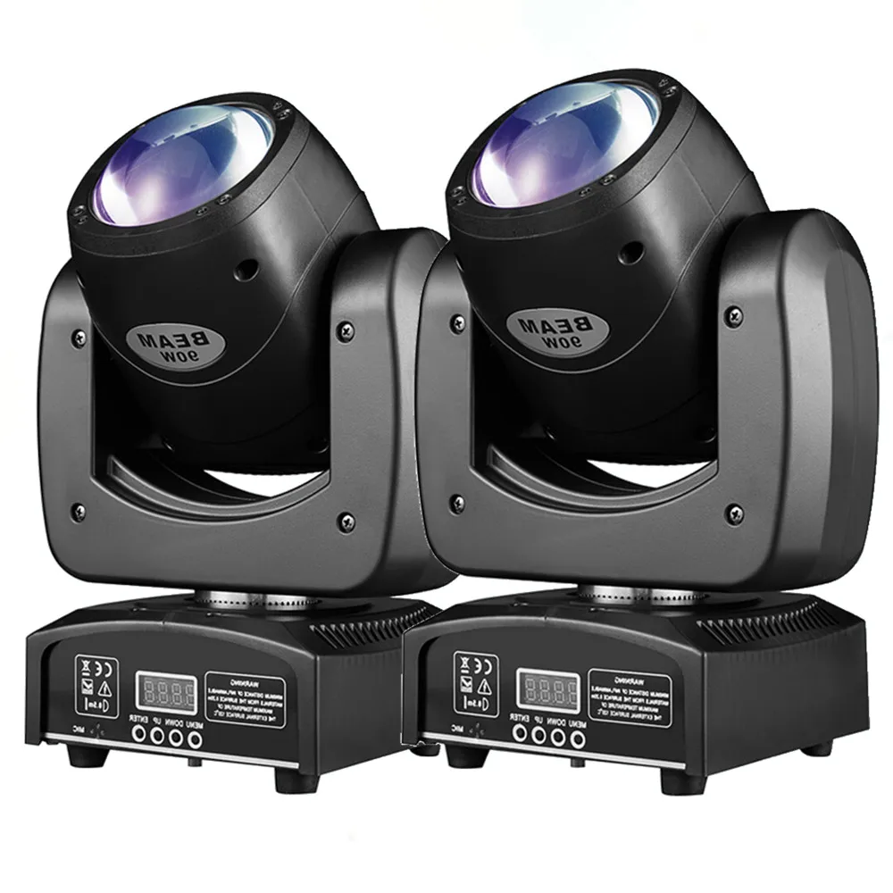 2pcs 90W LED Beam Moving Head Light RGBW 4in1 Brightness Best with DMX, Support Sound Activated & Auto Mode for Disco Bars