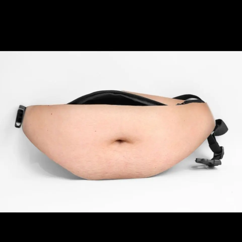 Creative simulation belly fanny pack belly funny belly bag