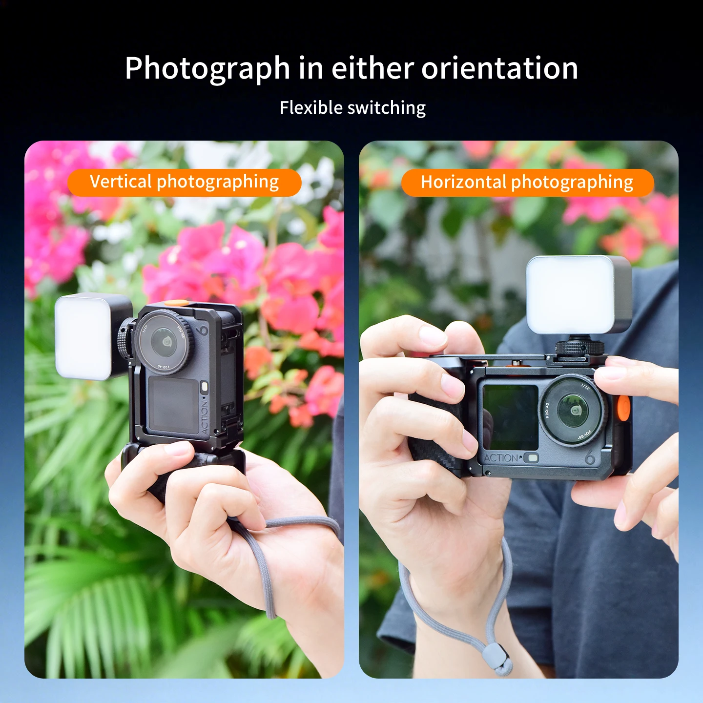 Neues Magnetisches Action6 Käfig-Griff-Set für DJI Osmo Action 6 Kamera Schnellverschluss Horizontal Vertikal Halterung Stativ Selfie-Stick – Detail 7