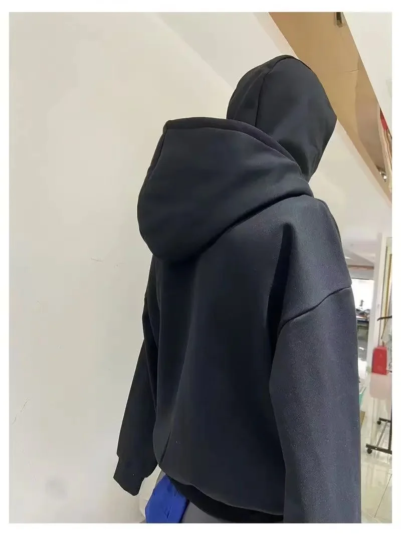 قبعة مزدوجة ملثمين هوديس أزياء الهيب هوب الشتاء يندبروف البلوز الشارع الشهير الاتجاه ﻿ سستة قناع الوجه هوديي سترة معطف