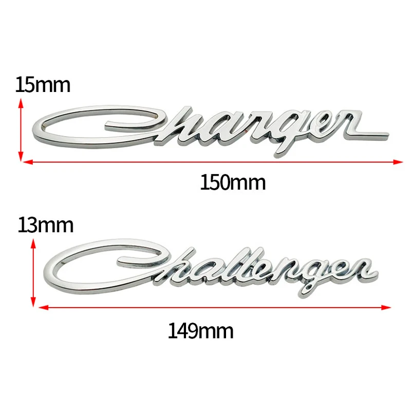 3D Metal Challenger Emblem Charger Badge Rear Trunk Decal Stickers for Charger Challenger Auto Decoration Accessories Ring Key