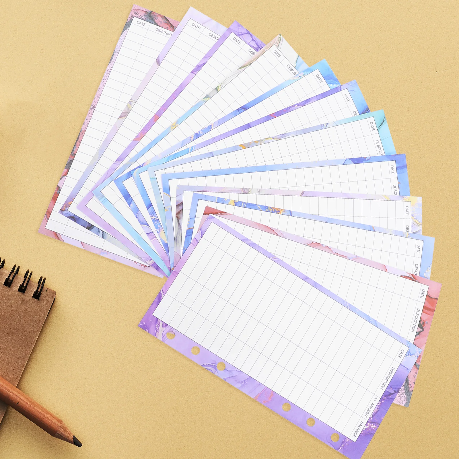 3 بطاقات ميزانية، أوراق ميزانية محمولة مريحة، تخطيط يومي، متتبع النفقات، منظم المغلف النقدي، الإدارة المالية #4