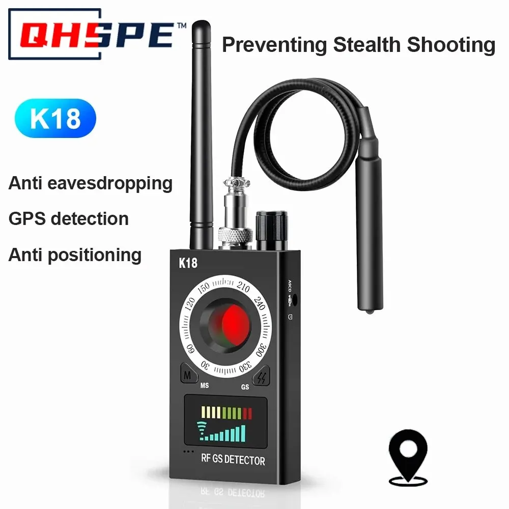 Buscador de dispositivos de lente inalámbrico K18, multifunción, Anti-Candid Cam, 1MHz-6,5 GHz GSM Audio Bug Finder, GPS Signal RF Tracker Detect