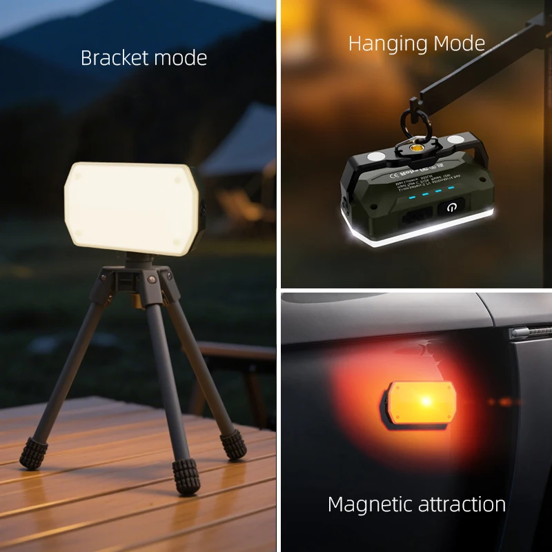 캠핑 랜턴 충전식 야외 텐트 램프 4000mAh 휴대용 손전등 작업 유지보수 비상 조명 썸네일 3