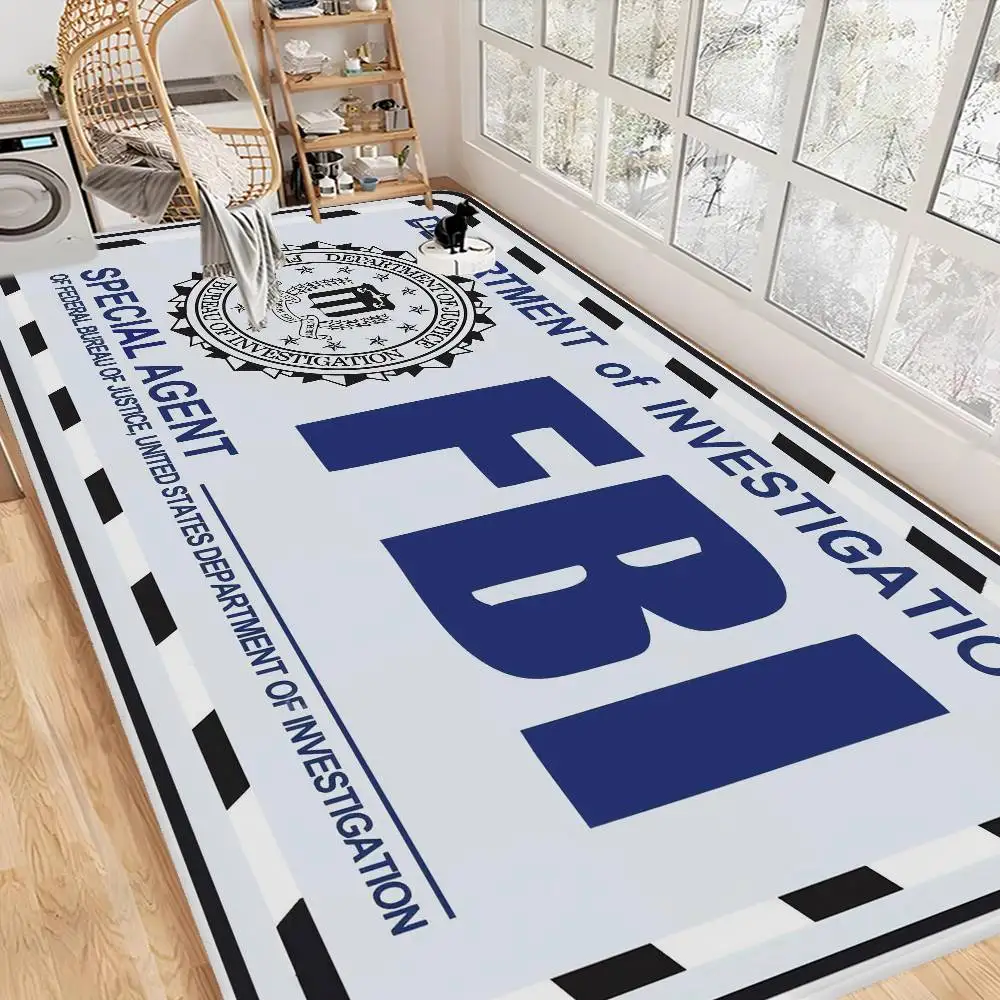 FBI Bureau of Investigation Medal Logo Door Mat Washable Non-Slip Living Room Sofa Chairs Area Mat Kitchen Bedside Area Rugs