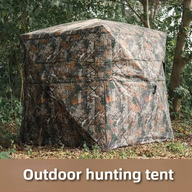 Hunting Tent with 270° One-Way Visibility, Rainproof and Sun-Protective Camouflage Tent Easy To Set Up And Take Down