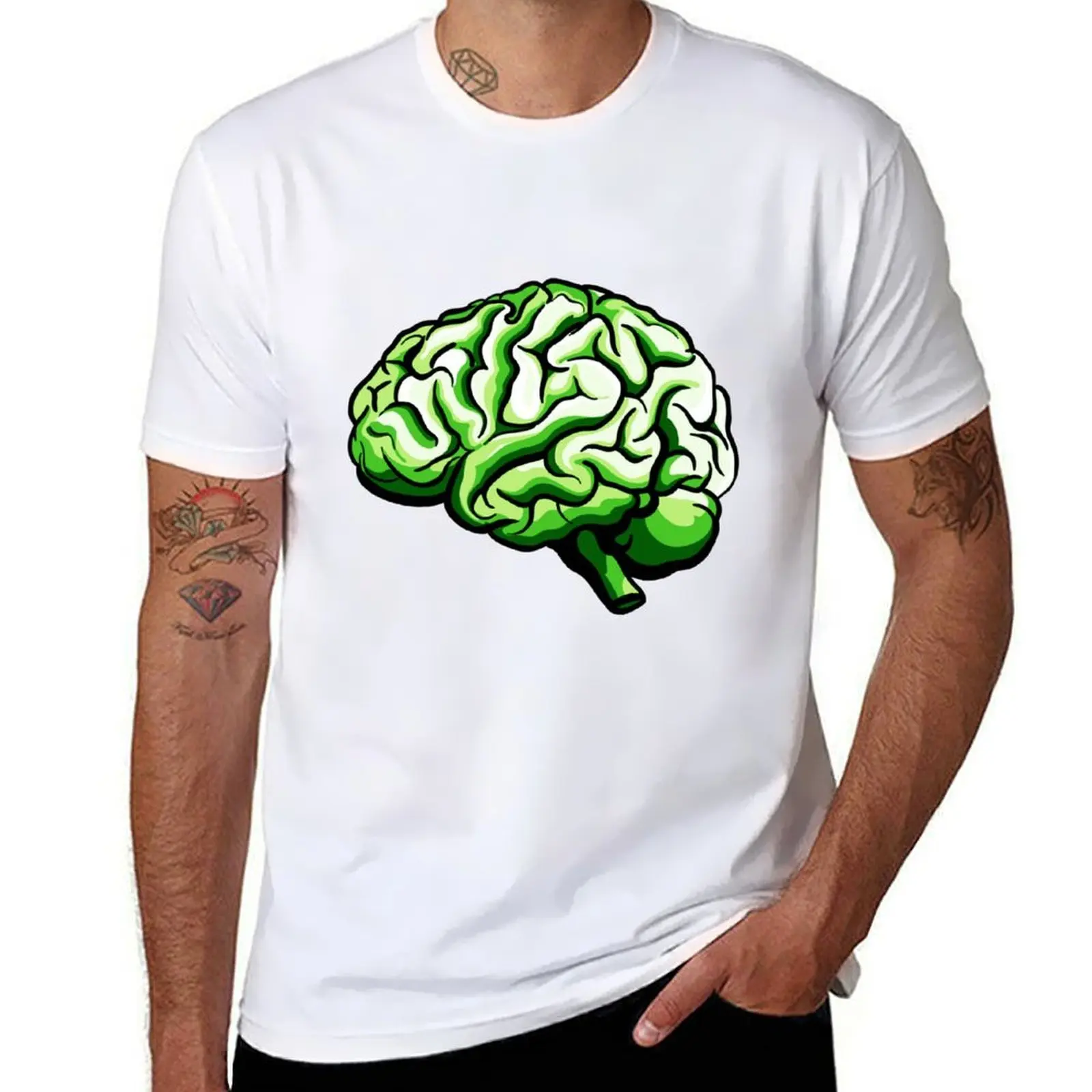

BRAIN T-Shirt man t shirts cotton t shirt men 100% cotton luxury brand T-Shirt