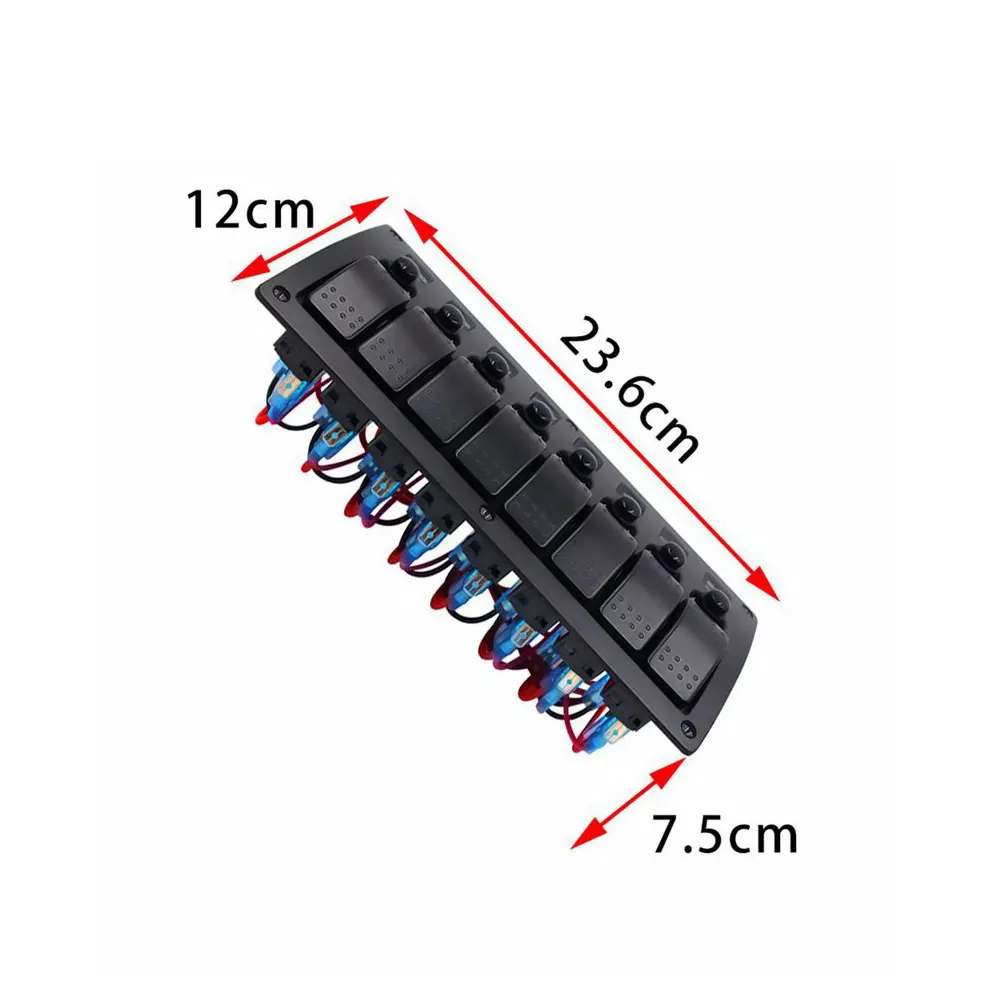 1Set Ship Combination Switch Panel High Grade 8-Position Control for Vehicles Boats Yachts Headlight Fog Light Power Supply
