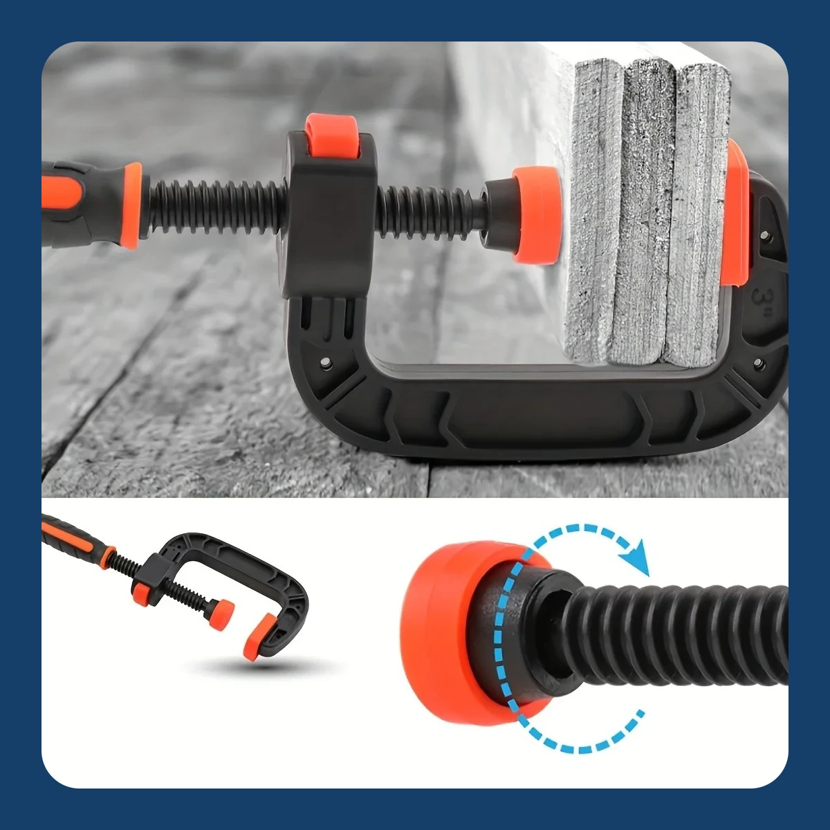 Duas braçadeiras de mola de 7 polegadas com forte força de fixação, braçadeiras de abertura de mandíbula de mola resistentes de nylon plástico reforçado