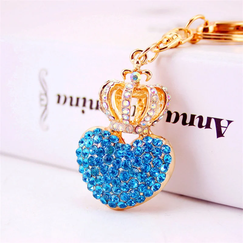 Cute Hollow Crown Heart Pendant Keychains For Women Key Chains Rings Luxury Car Keyring Holder