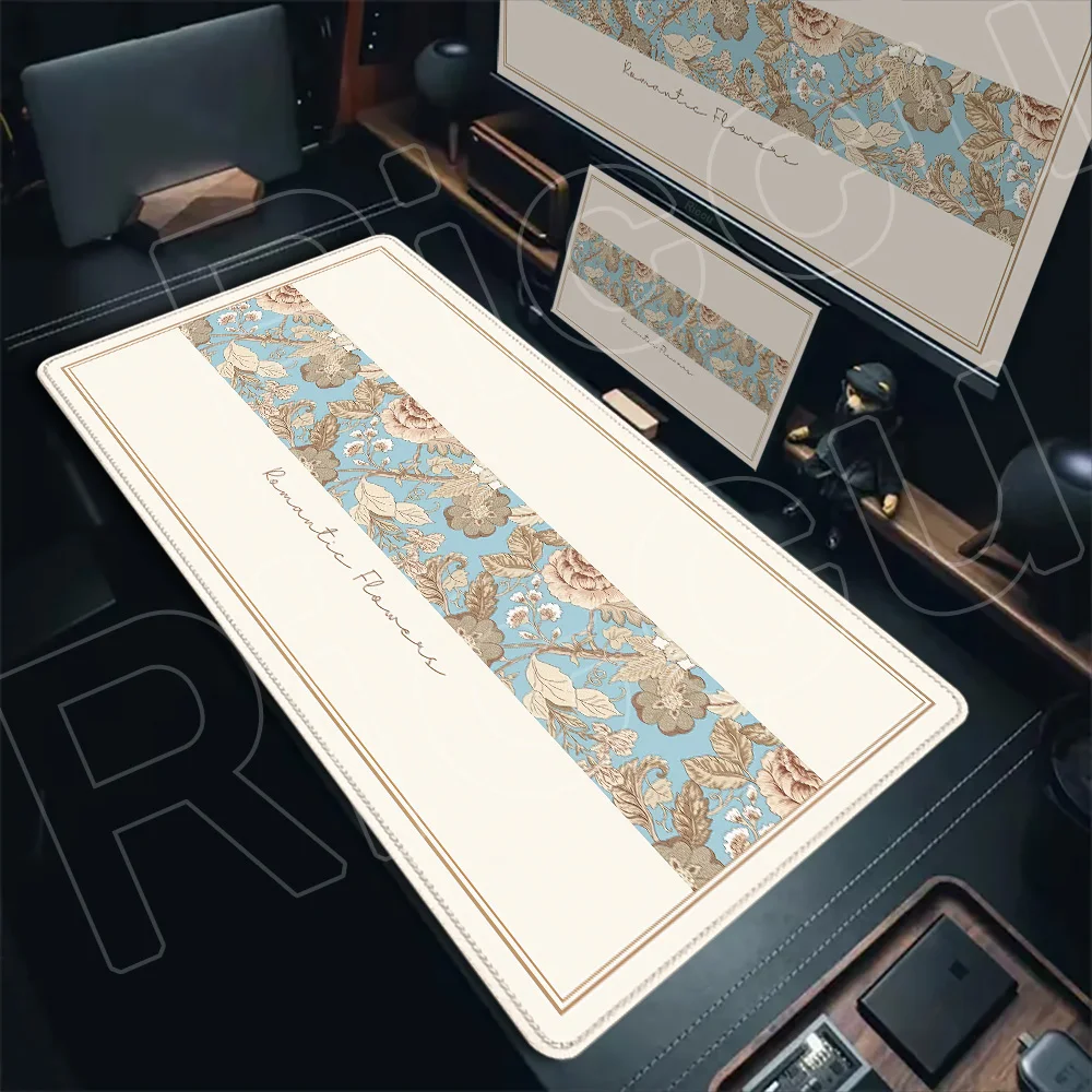 

XXL Plants Vintage Flower Aesthetics Mouse Pad PC Large Mousepad 400x900mm Dining Mats Office Mat Carpet Computer Desk Mat Rug