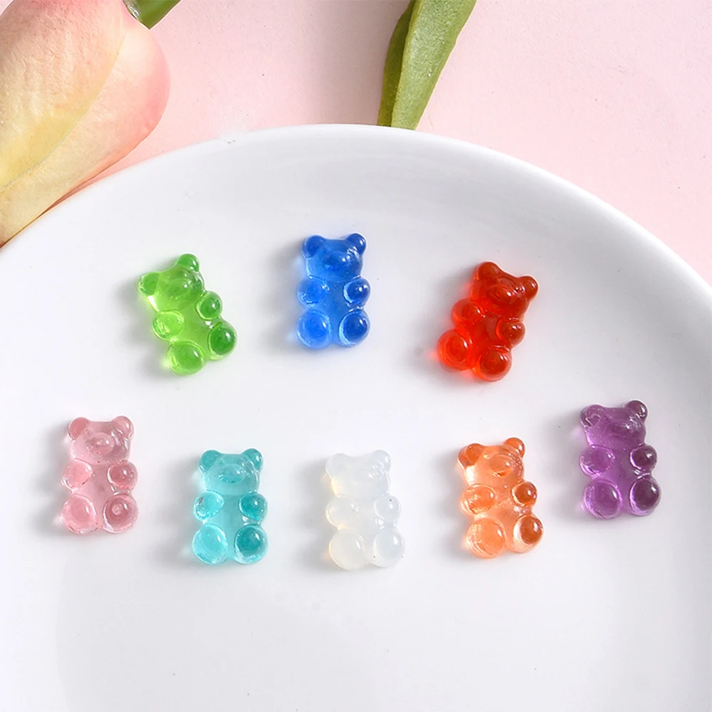 20PCS 18x12mm Clear Bear Candy Series Resin Flatback Cabochons For Hairpin Scrapbooking DIY Jewelry Craft Decoration Accessories