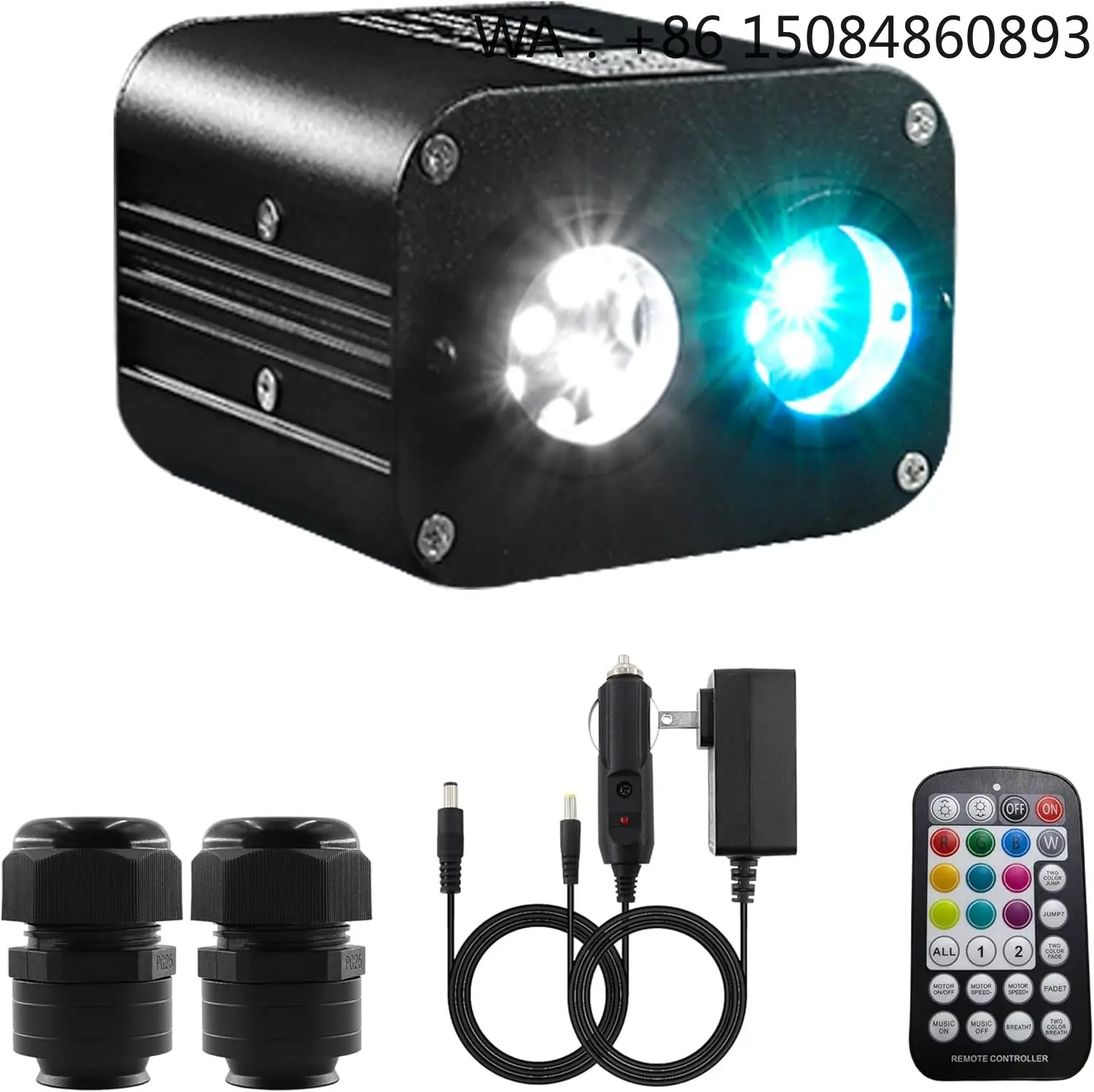 20W Dual Port RGBW LED Fiber Optic Light Box Star Ceiling Light Engine Suitable For Car Interior Home Theater Renovation